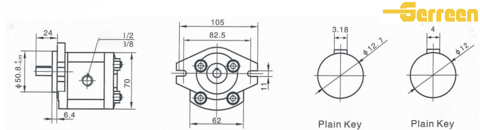 RGP-F200 Series Hydraulic Gear Pump dimension RGP-F200 Series Hydraulic Gear Pump dimension