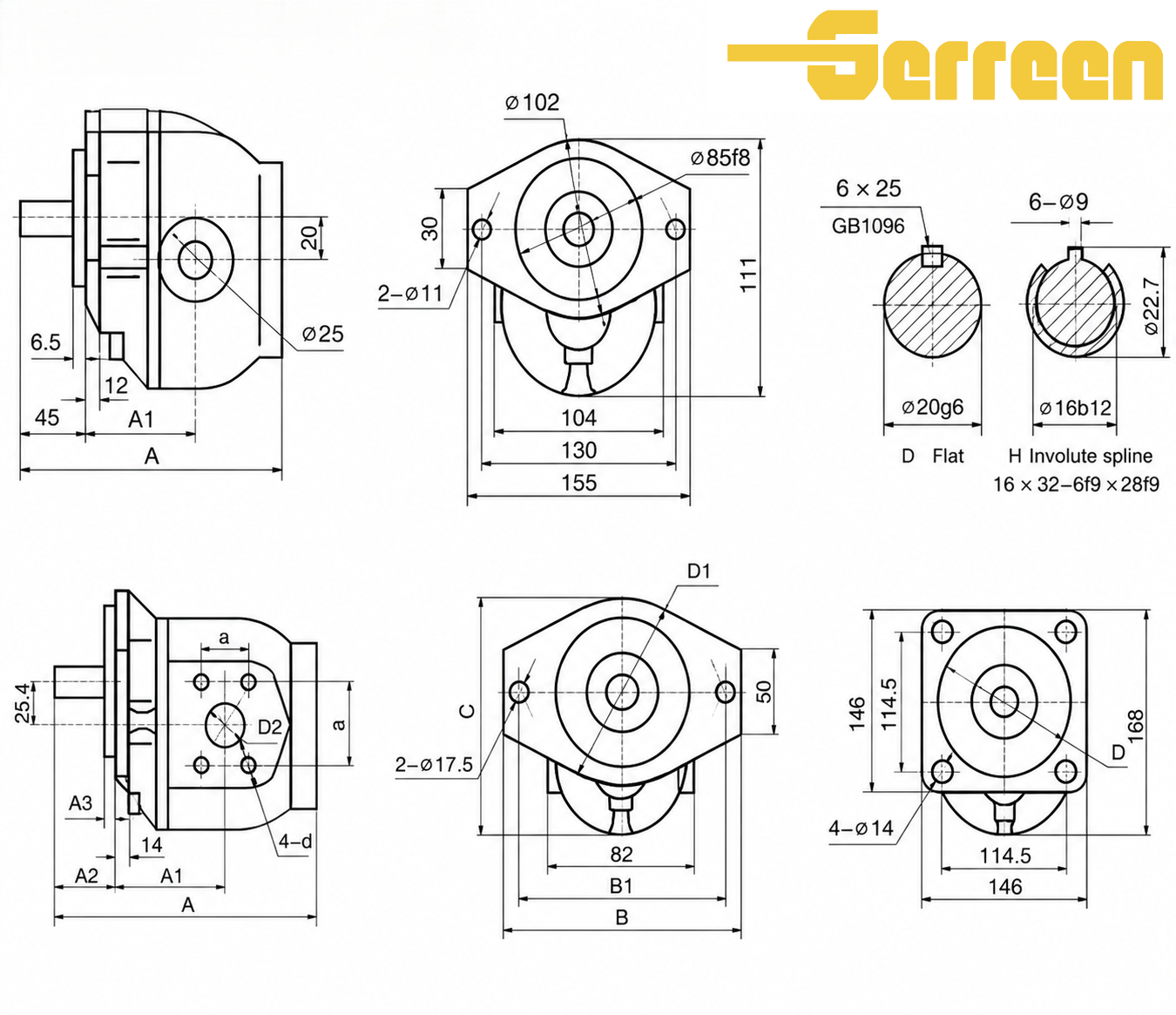 CBF-E Series Hydraulic Gear Pump dimension CBF-E Series Hydraulic Gear Pump dimension