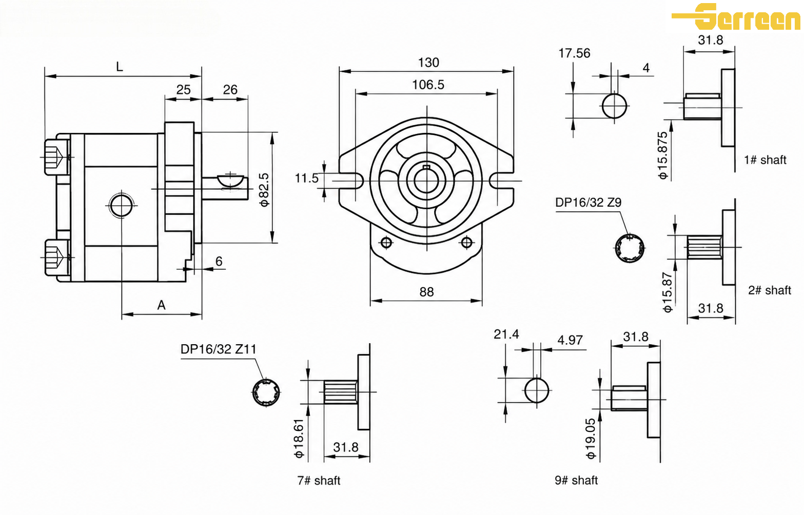 2GG Series Hydraulic Gear Pump dimension 2GG Series Hydraulic Gear Pump dimension