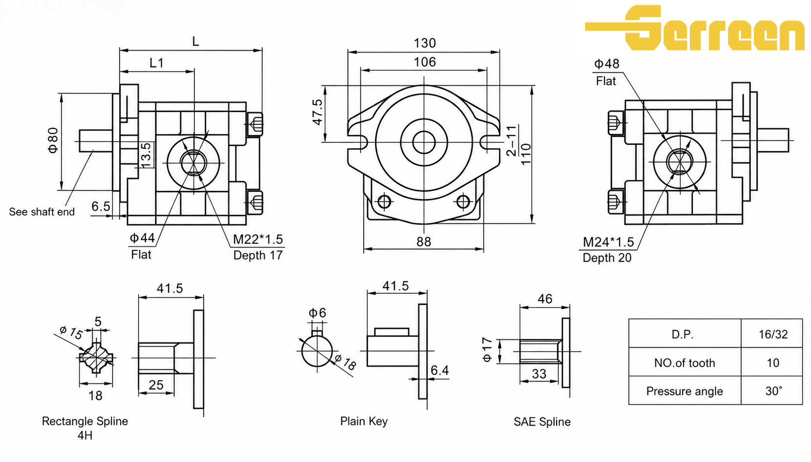 GBHC-F Series Gear Pump dimension GBHC-F Series Gear Pump dimension