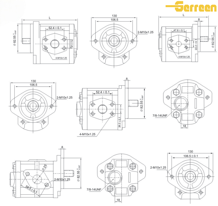 KZP4KRP4 Internal Hydraulic Gear Pump dimension KZP4KRP4 Internal Hydraulic Gear Pump dimension