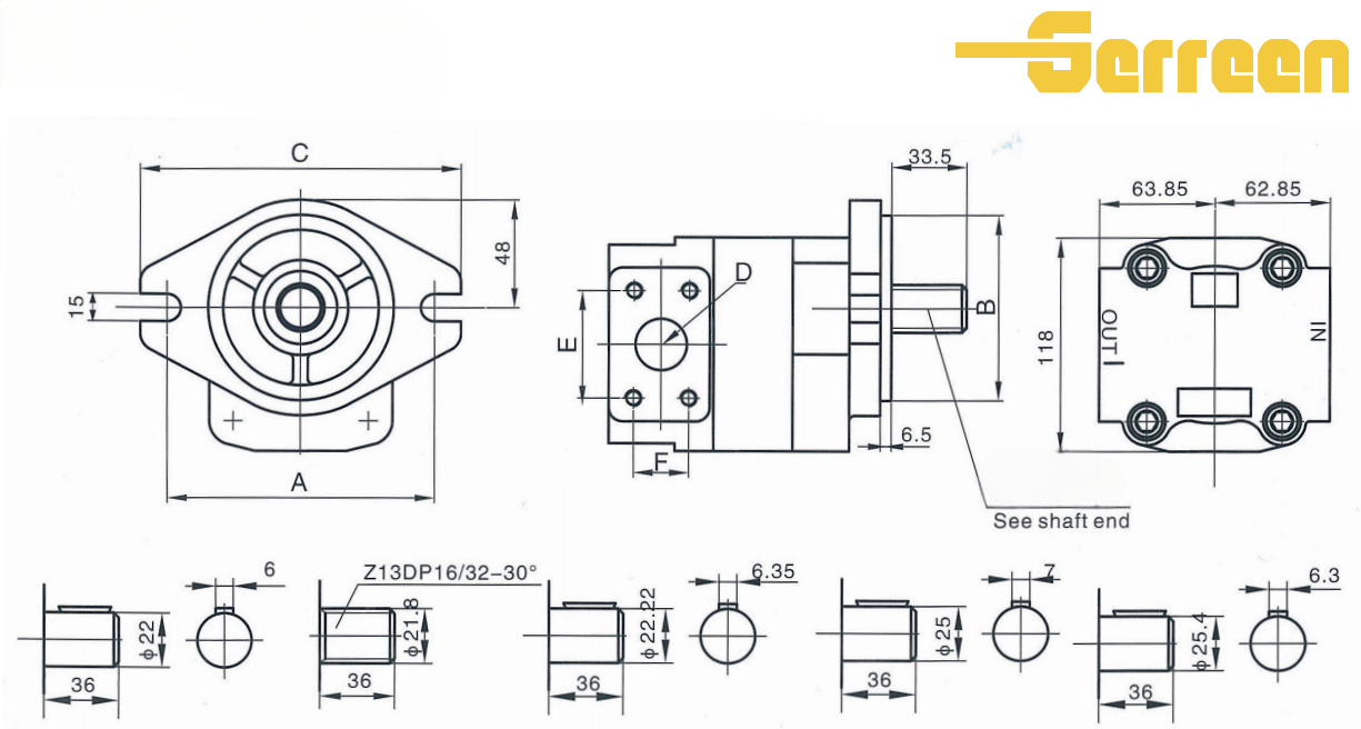 HGP-4A Series Gear Pump dimension HGP-4A Series Gear Pump dimension