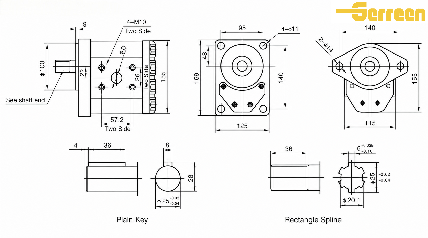 CBQ-F500 Series Hydraulic Gear Pump dimension CBQ-F500 Series Hydraulic Gear Pump dimension