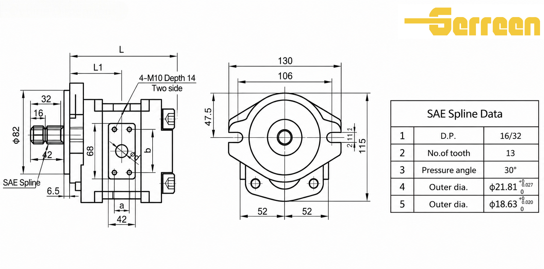GBHZA-F Series Hydraulic Gear Pump dimension GBHZA-F Series Hydraulic Gear Pump dimension