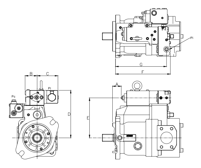 K3VL Series High Pressure Hydraulic Piston Pump 安装图 K3VL Series High Pressure Hydraulic Piston Pump 安装图