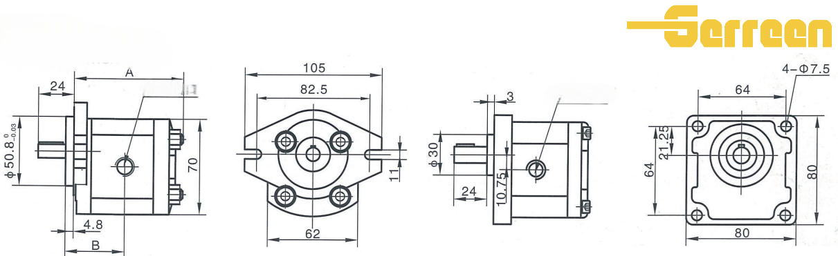 HGP-1A Series Gear Pump dimension HGP-1A Series Gear Pump dimension