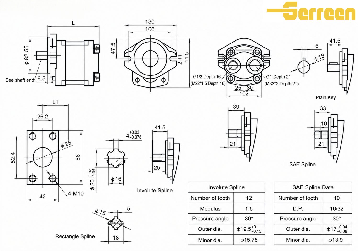 GBHZ-F Series Hydraulic Gear Pump dimension GBHZ-F Series Hydraulic Gear Pump dimension