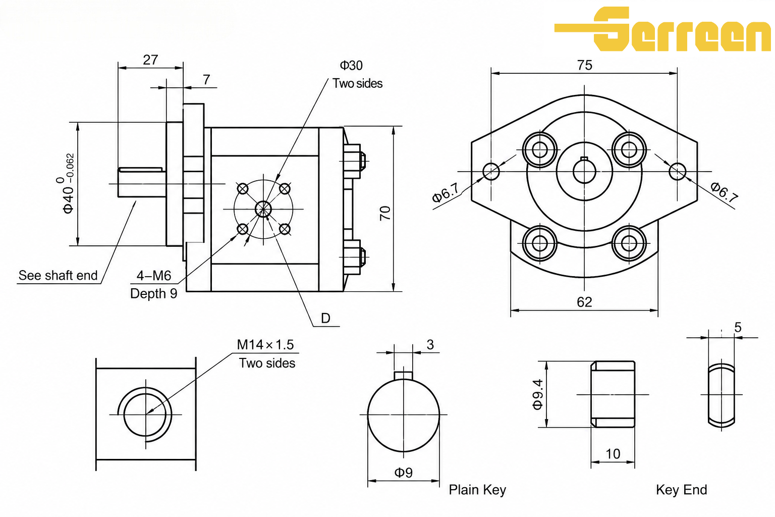CBW-F200 Series Hydraulic Gear Pump dimension CBW-F200 Series Hydraulic Gear Pump dimension