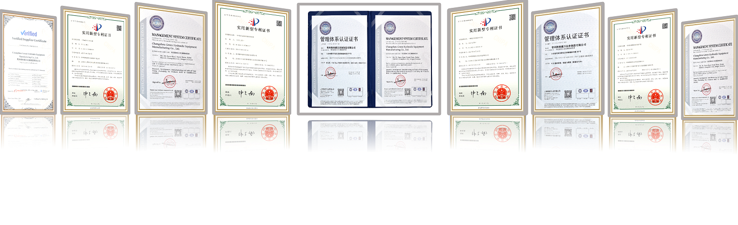 Green Hydraulic Patent Certificate