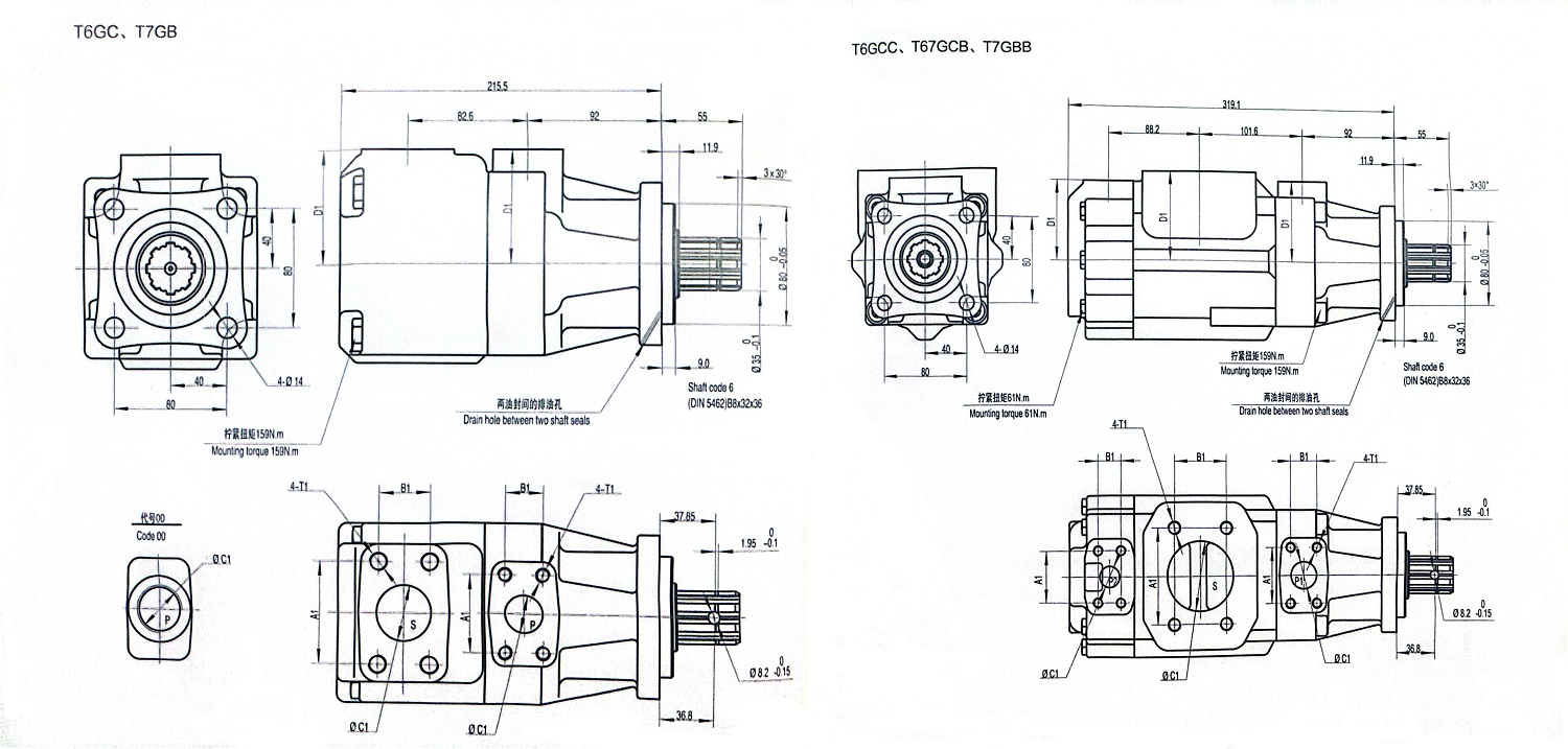 T6GC,T7GB,T6GCC,T67GCB,T7GBB Series Vane Pumps picture