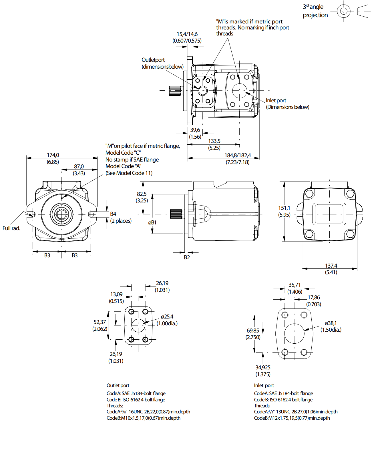 VMQ Series Oil Vane Pump model codes Installation Dimensions.png