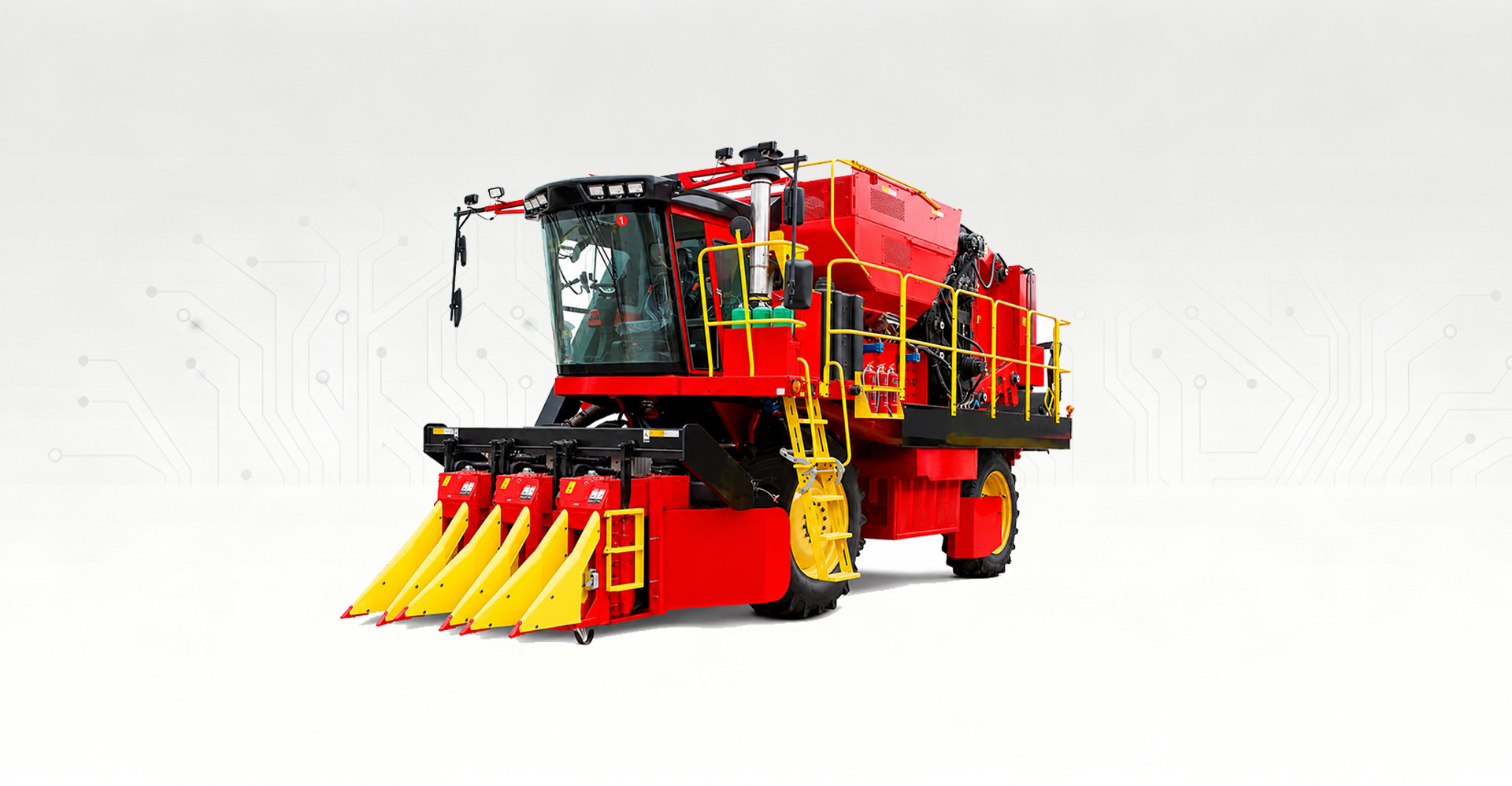 Green hydraulic pumps and hydraulic motors are used in COTTON HARVESTER.jpg